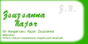 zsuzsanna major business card